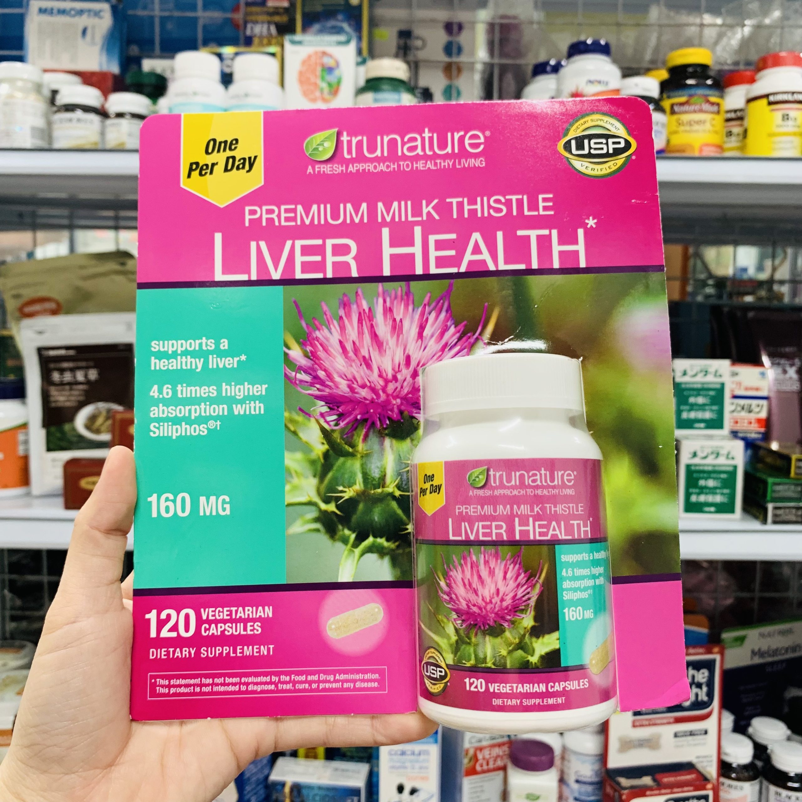 Viên uống bổ gan Trunature Premium Milk Thistle 160mg Viên uống bổ gan Trunature Premium Milk Thistle 160mg - Yêu Hàng Ngoại