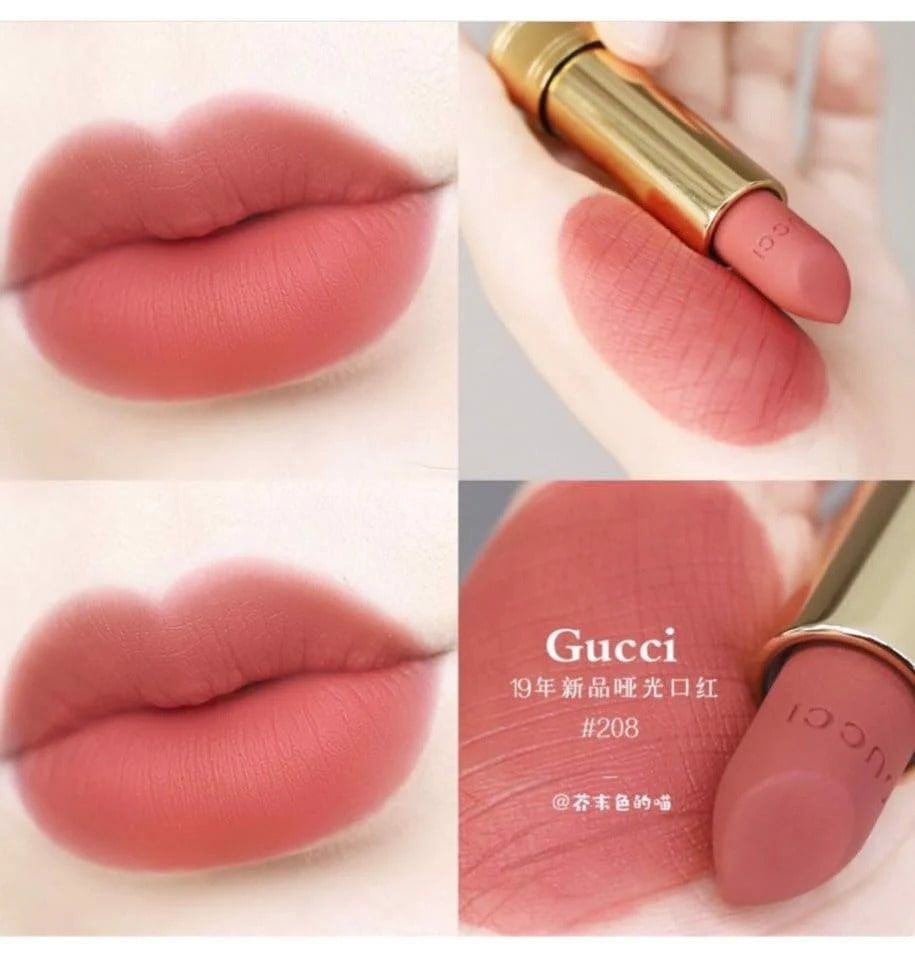 Son Gucci Matte 208 They Met in Argentina màu Cam Đất Son Gucci Matte 208 They Met in Argentina màu Cam Đất - Yêu Hàng Ngoại