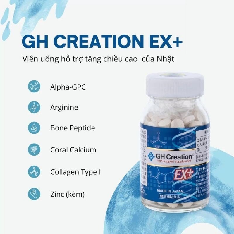 Thuốc tăng chiều cao của Nhật GH Creation Ex cho trẻ từ 4 tuổi Đâu là viên uống tăng chiều cao của Nhật tốt nhất?