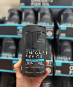 Viên uống dầu cá cô đặc Sports Research Triple Strength Omega-3 Fish Oil 1250mg