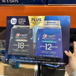 Miếng dán trắng răng Crest 3D Whitestrips Professional Effects Levels 18 Whiter + Levels 12 Whiter