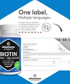 Viên uống mọc tóc đẹp da và móng Vitamaze BIOTIN + Zink + Selen Viên uống mọc tóc đẹp da và móng Vitamaze BIOTIN + Zink + Selen - Yêu Hàng Ngoại