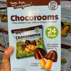 Meiji Chocorooms 24 Bags – Bánh Quy Giòn Phủ Socola Sữa & Đen