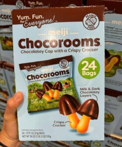 Meiji Chocorooms 24 Bags – Bánh Quy Giòn Phủ Socola Sữa & Đen