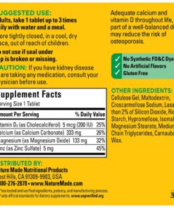 Viên uống bổ sung Calcium Magnesium Zinc with D3 Nature Made (300 viên) Viên uống bổ sung Calcium Magnesium Zinc with D3 Nature Made (300 viên) - Yêu Hàng Ngoại