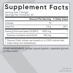 Tinh Dầu Hoa Anh Thảo Sports Research Evening Primrose 1300mg Mỹ Tinh Dầu Hoa Anh Thảo Sports Research Evening Primrose 1300mg Mỹ - Yêu Hàng Ngoại