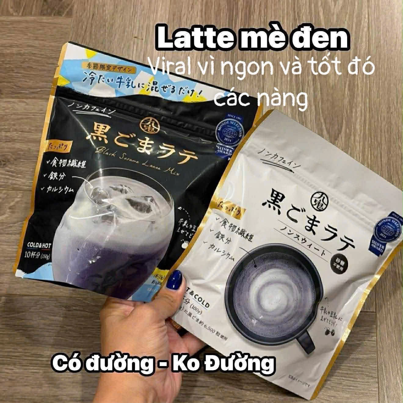 Bột Latte Mè Đen Kuki Nhật Bản (Có Đường 150g & Không Đường 100g) Bột Latte Mè Đen Kuki Nhật Bản (Có Đường 150g & Không Đường 100g) - Yêu Hàng Ngoại