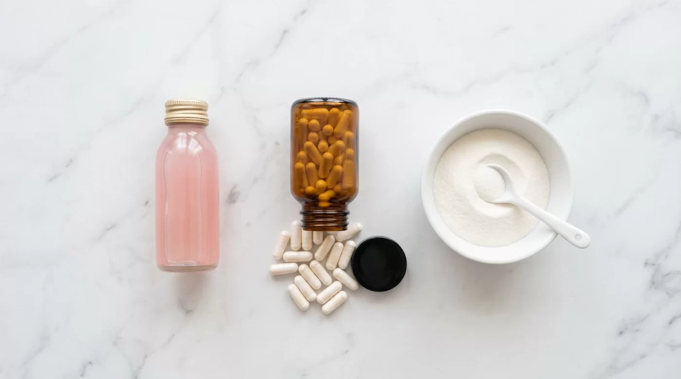 Collagen Dạng Nước vs Viên Uống vs Bột — Loại Nào Hấp Thu Tốt Hơn? Collagen Dạng Nước vs Viên Uống vs Bột — Loại Nào Hấp Thu Tốt Hơn? - Yêu Hàng Ngoại