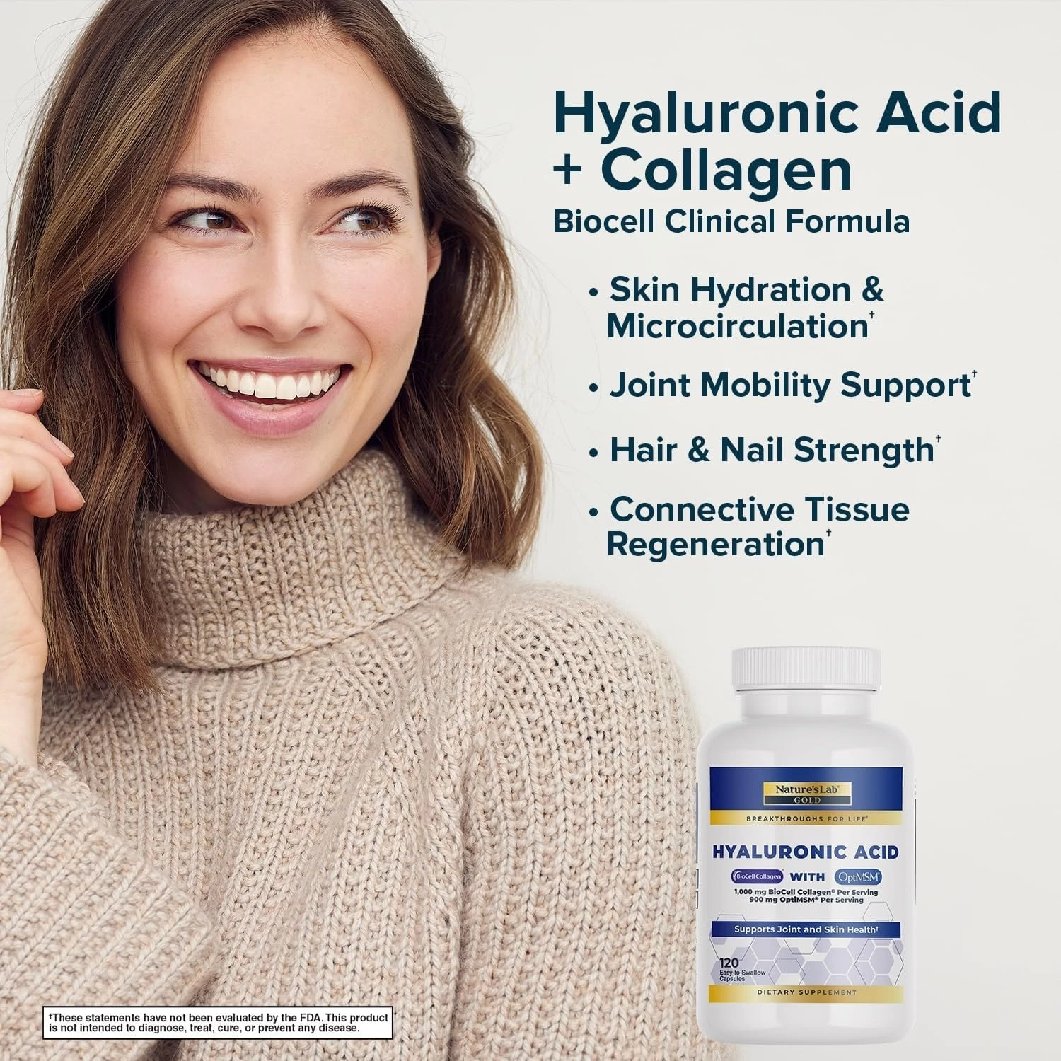 Viên Uống Cấp Nước Đẹp Da Nature's Lab Gold Hyaluronic Acid Mỹ Viên Uống Cấp Nước Đẹp Da Nature's Lab Gold Hyaluronic Acid Mỹ - Ảnh 5