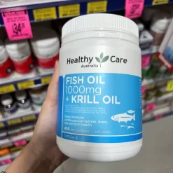Dầu Cá & Dầu Nhuyễn Thể Healthy Care Fish Oil + Krill Oil 400 Viên Úc