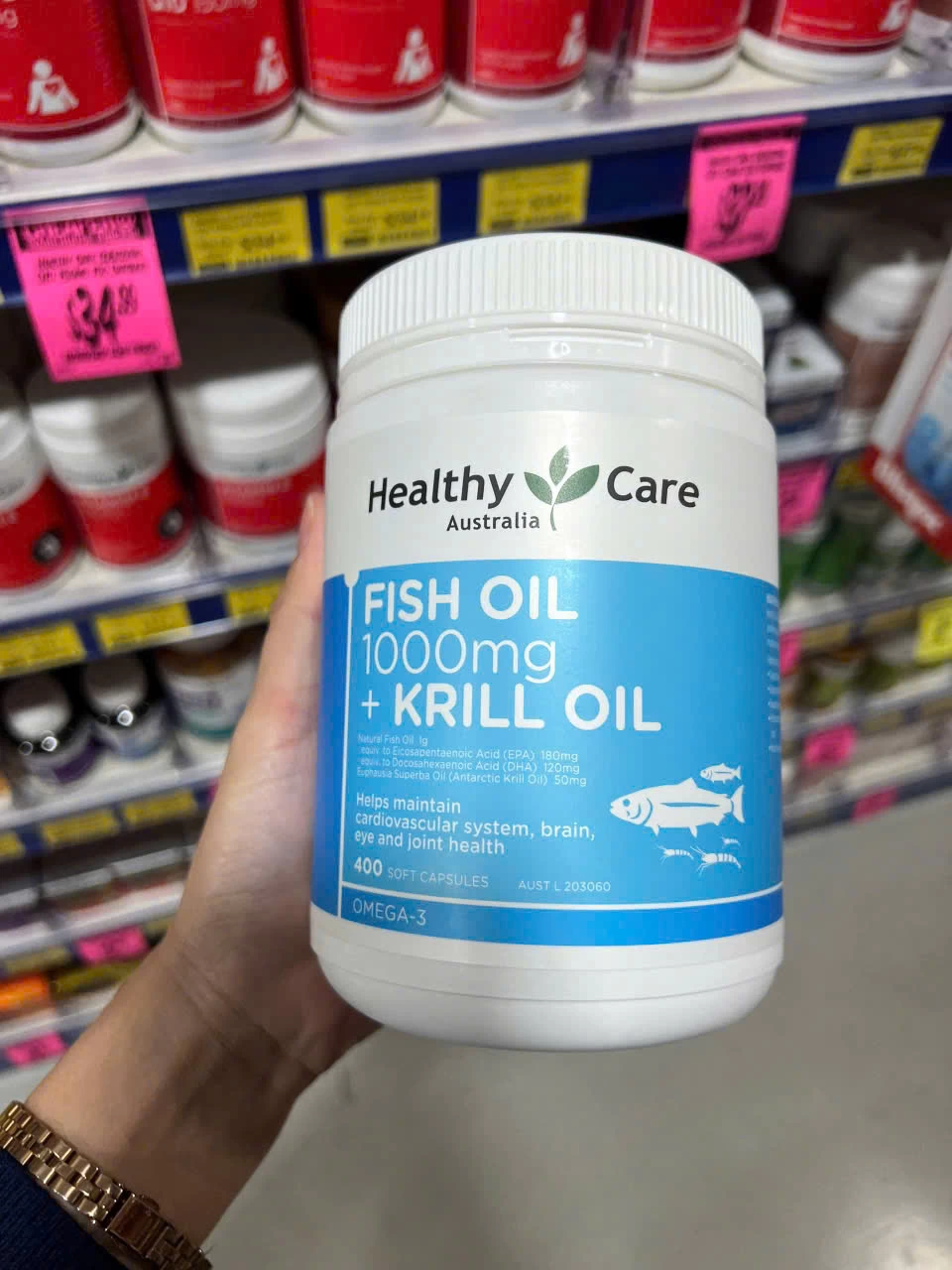 Dầu Cá & Dầu Nhuyễn Thể Healthy Care Fish Oil + Krill Oil 400 Viên Úc Dầu Cá & Dầu Nhuyễn Thể Healthy Care Fish Oil + Krill Oil 400 Viên Úc - Yêu Hàng Ngoại