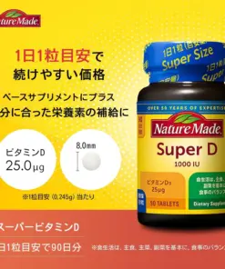 Viên Uống Bổ Sung Vitamin D Nature Made Super D 1000 IU Nhật Bản Viên Uống Bổ Sung Vitamin D Nature Made Super D 1000 IU Nhật Bản - Yêu Hàng Ngoại