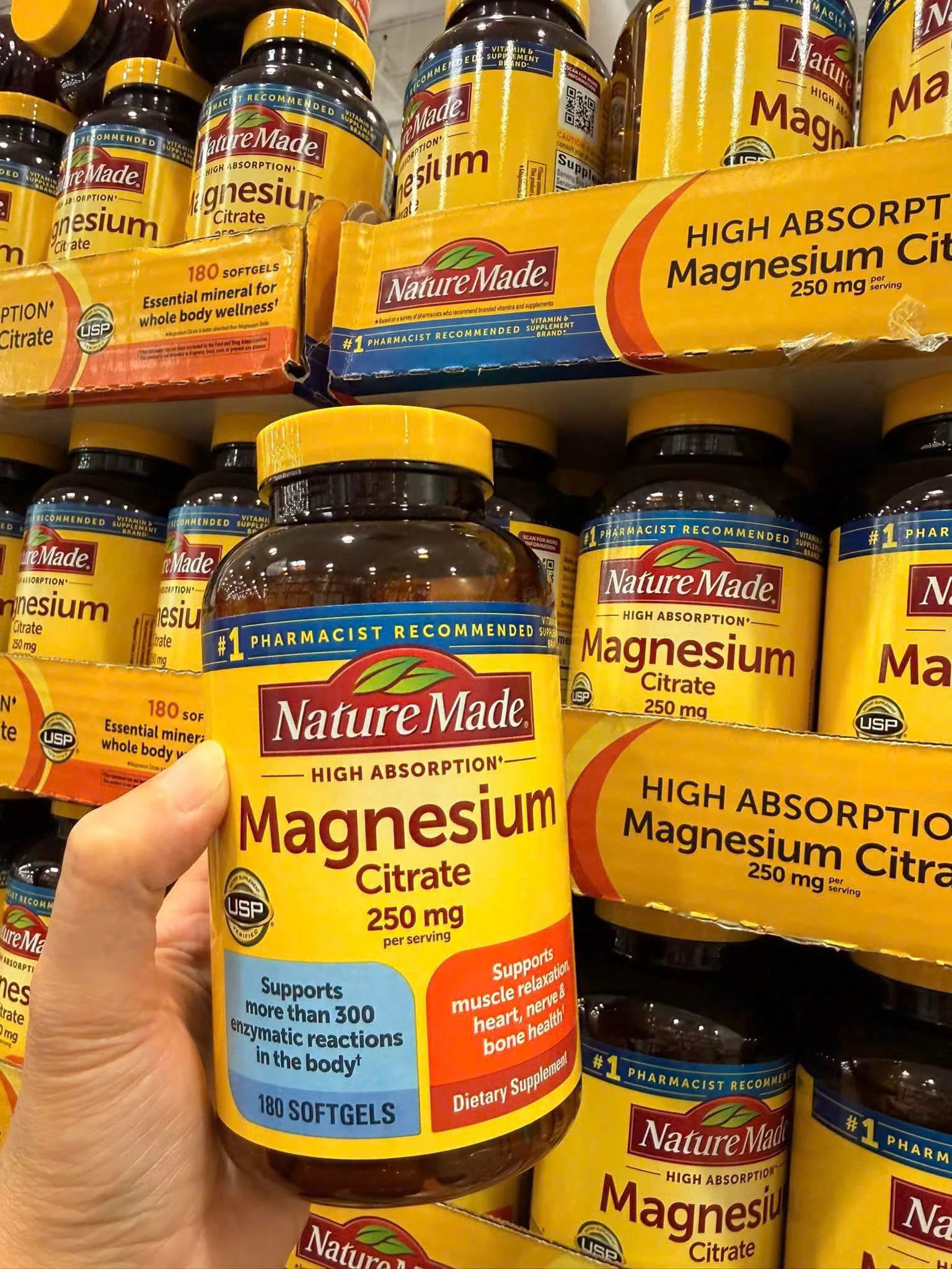 Viên Uống Bổ Sung Magie Hữu Cơ Nature Made Magnesium Citrate 250mg – Hộp 180 Viên (Mỹ) Viên Uống Bổ Sung Magie Hữu Cơ Nature Made Magnesium Citrate 250mg – Hộp 180 Viên (Mỹ) - Ảnh 3
