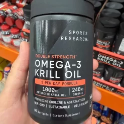 Viên Uống Dầu Nhuyễn Thể Sports Research Double Strength Omega-3 Krill Oil 1000mg Viên Uống Dầu Nhuyễn Thể Sports Research Double Strength Omega-3 Krill Oil 1000mg - Yêu Hàng Ngoại