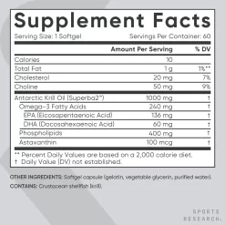 Viên Uống Dầu Nhuyễn Thể Sports Research Double Strength Omega-3 Krill Oil 1000mg Viên Uống Dầu Nhuyễn Thể Sports Research Double Strength Omega-3 Krill Oil 1000mg - Yêu Hàng Ngoại