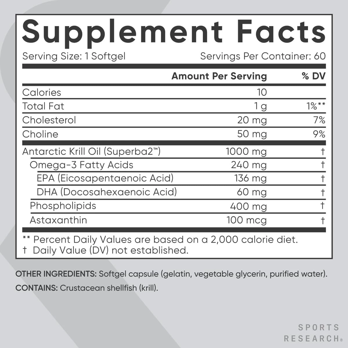 Viên Uống Dầu Nhuyễn Thể Sports Research Double Strength Omega-3 Krill Oil 1000mg Viên Uống Dầu Nhuyễn Thể Sports Research Double Strength Omega-3 Krill Oil 1000mg - Ảnh 3