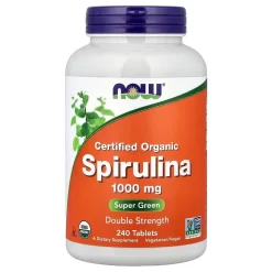 Tảo Xoắn Hữu Cơ NOW Certified Organic Spirulina 1000mg Mỹ