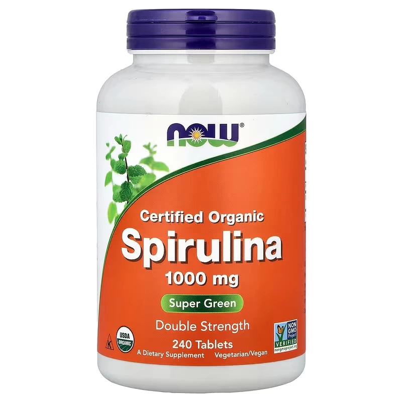 Tảo Xoắn Hữu Cơ NOW Certified Organic Spirulina 1000mg Mỹ Tảo Xoắn Hữu Cơ NOW Certified Organic Spirulina 1000mg Mỹ