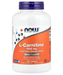 Alternative view of Viên Uống NOW L-Carnitine 1000 mg – Hỗ Trợ Chuyển Hóa Chất Béo & Năng Lượng