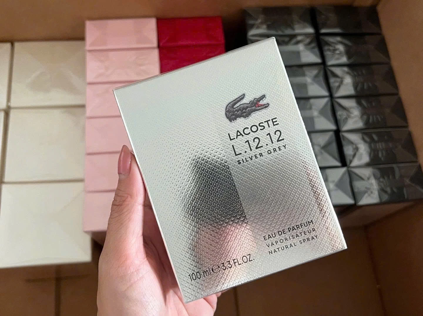 Nước hoa Lacoste L.12.12 Silver Grey EDP Nước hoa Lacoste L.12.12 Silver Grey EDP - Ảnh 2