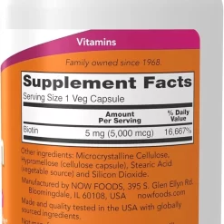 Viên Uống NOW Biotin 5,000 mcg – Hỗ Trợ Năng Lượng & Tóc Móng Viên Uống NOW Biotin 5,000 mcg – Hỗ Trợ Năng Lượng & Tóc Móng - Yêu Hàng Ngoại