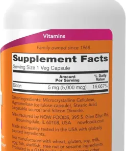 Viên Uống NOW Biotin 5,000 mcg – Hỗ Trợ Năng Lượng & Tóc Móng Viên Uống NOW Biotin 5,000 mcg – Hỗ Trợ Năng Lượng & Tóc Móng - Yêu Hàng Ngoại