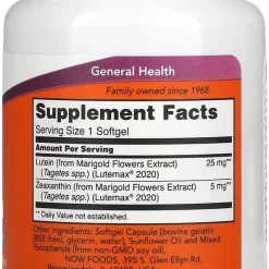Viên Uống Bổ Mắt NOW Lutein & Zeaxanthin (25mg/5mg) Viên Uống Bổ Mắt NOW Lutein & Zeaxanthin (25mg/5mg) - Yêu Hàng Ngoại