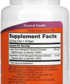 Viên Uống Bổ Mắt NOW Lutein & Zeaxanthin (25mg/5mg) Viên Uống Bổ Mắt NOW Lutein & Zeaxanthin (25mg/5mg) - Yêu Hàng Ngoại