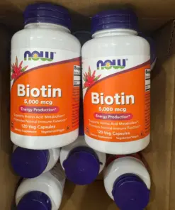 Viên Uống NOW Biotin 5,000 mcg – Hỗ Trợ Năng Lượng & Tóc Móng