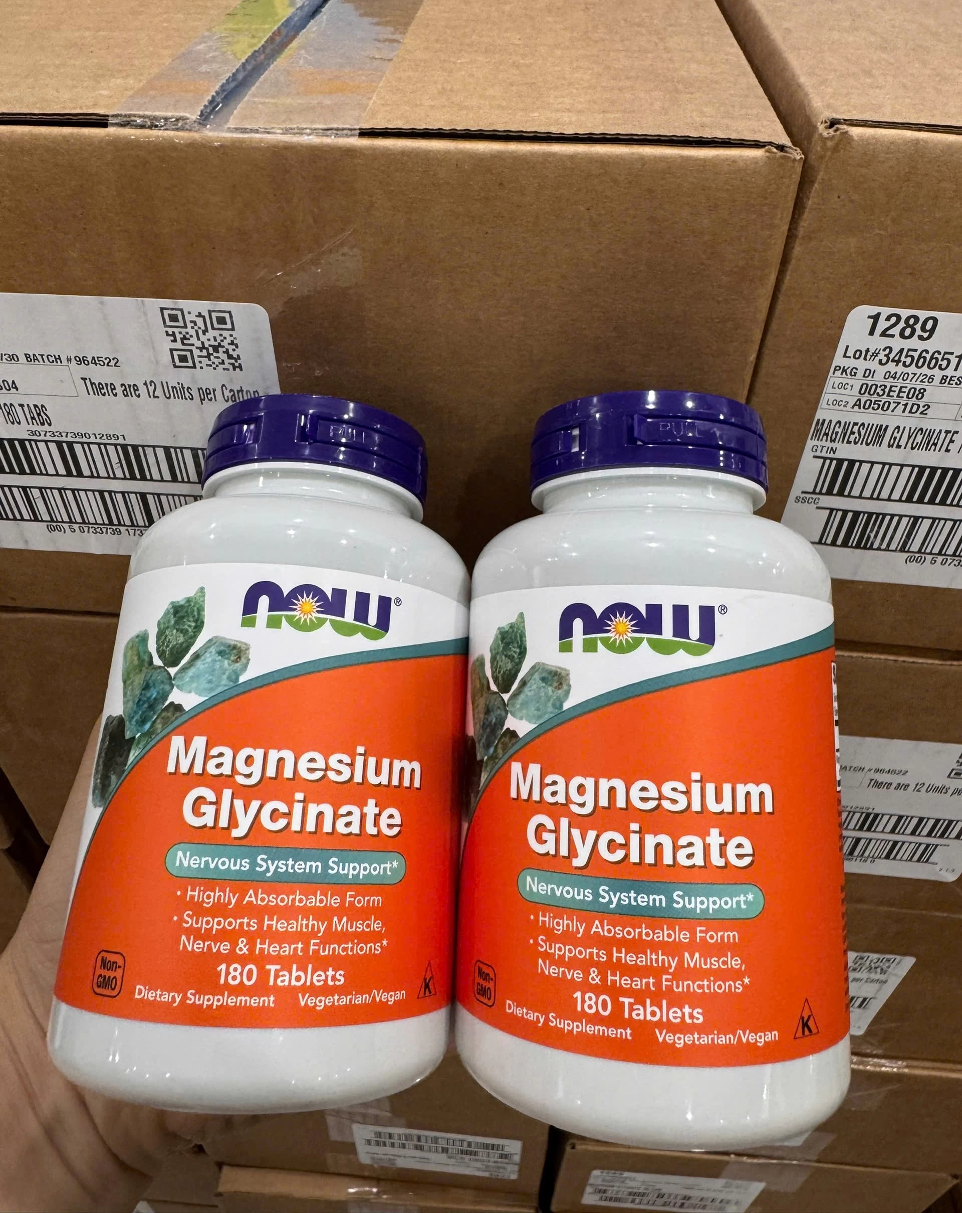 Viên Uống NOW Magnesium Glycinate – Hỗ Trợ Thần Kinh & Cơ Bắp Lọ viên uống bổ sung NOW Magnesium Glycinate hộp 180 viên nén, hỗ trợ chức năng thần kinh, tim mạch và cơ bắp.