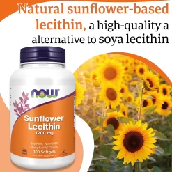 Alternative view of Viên Uống NOW Sunflower Lecithin 1200 mg – Hỗ Trợ Hệ Thần Kinh Khỏe Mạnh