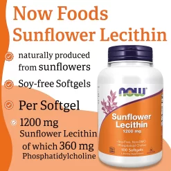 Viên Uống NOW Sunflower Lecithin 1200 mg – Hỗ Trợ Hệ Thần Kinh Khỏe Mạnh Viên Uống NOW Sunflower Lecithin 1200 mg – Hỗ Trợ Hệ Thần Kinh Khỏe Mạnh - Yêu Hàng Ngoại
