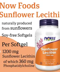 Viên Uống NOW Sunflower Lecithin 1200 mg – Hỗ Trợ Hệ Thần Kinh Khỏe Mạnh Viên Uống NOW Sunflower Lecithin 1200 mg – Hỗ Trợ Hệ Thần Kinh Khỏe Mạnh - Yêu Hàng Ngoại