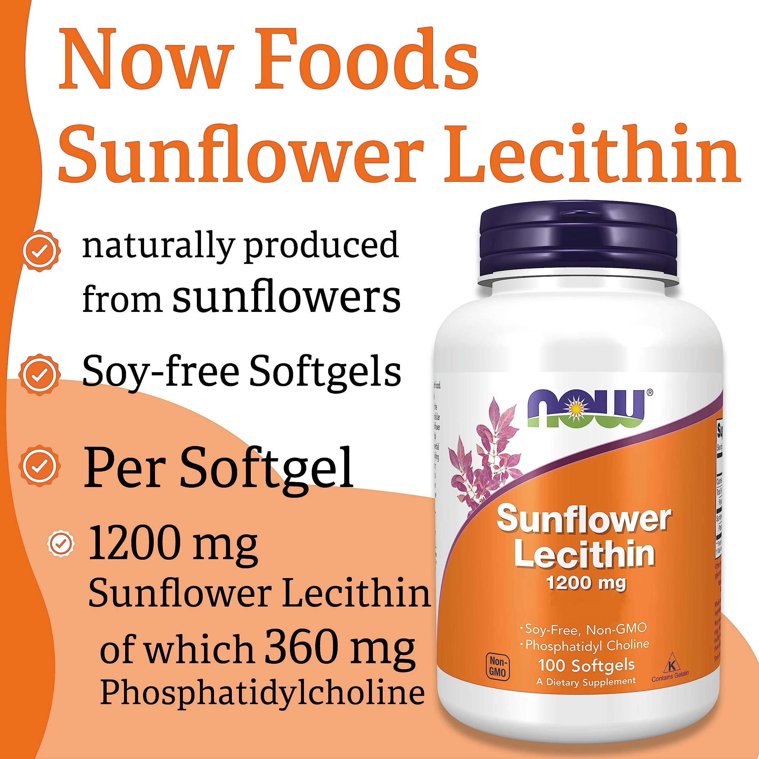 Viên Uống NOW Sunflower Lecithin 1200 mg – Hỗ Trợ Hệ Thần Kinh Khỏe Mạnh Viên Uống NOW Sunflower Lecithin 1200 mg – Hỗ Trợ Hệ Thần Kinh Khỏe Mạnh - Ảnh 5