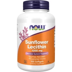 Viên Uống NOW Sunflower Lecithin 1200 mg – Hỗ Trợ Hệ Thần Kinh Khỏe Mạnh