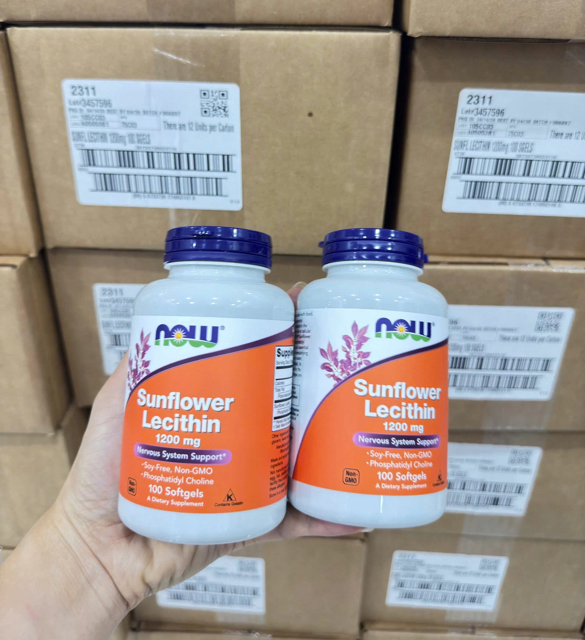 Viên Uống NOW Sunflower Lecithin 1200 mg – Hỗ Trợ Hệ Thần Kinh Khỏe Mạnh Lọ thực phẩm bổ sung NOW Sunflower Lecithin 1200 mg hộp 100 viên nang mềm, chiết xuất hướng dương không biến đổi gen hỗ trợ hệ thần kinh.