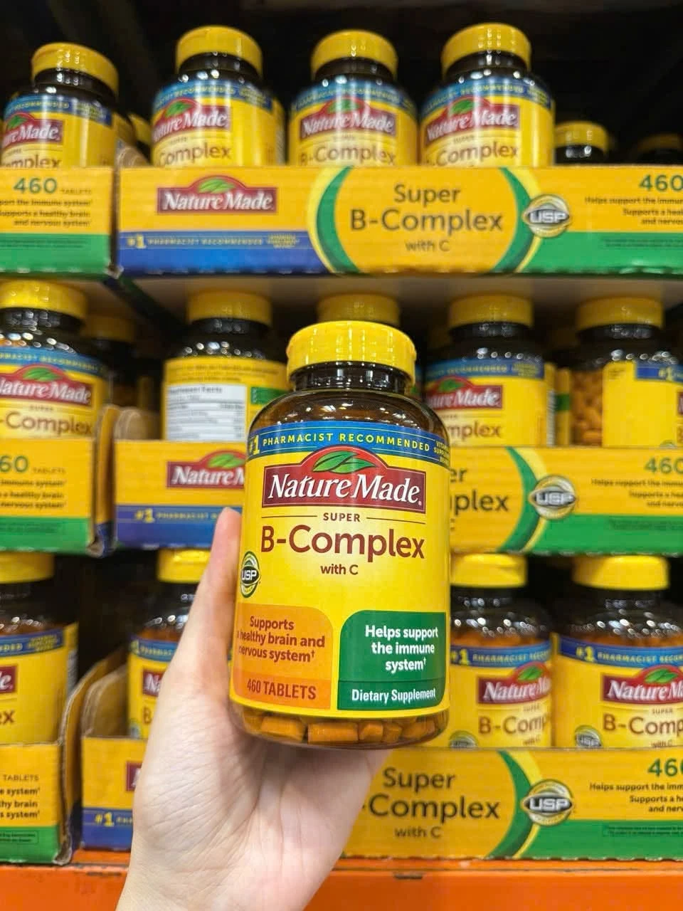 Viên Uống Bổ Sung Vitamin Nhóm B Nature Made Super B-Complex With C – Hộp 460 Viên (Mỹ) Viên Uống Bổ Sung Vitamin Nhóm B Nature Made Super B-Complex With C – Hộp 460 Viên (Mỹ) - Yêu Hàng Ngoại