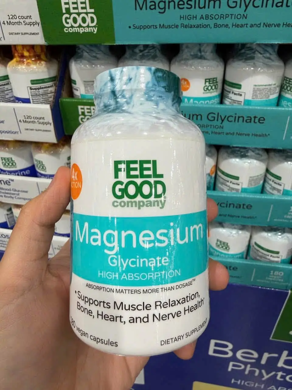 Viên uống Magie FEELGOOD Magnesium Glycinate 240mg 180 viên Viên uống Magie FEELGOOD Magnesium Glycinate 240mg 180 viên - Ảnh 2